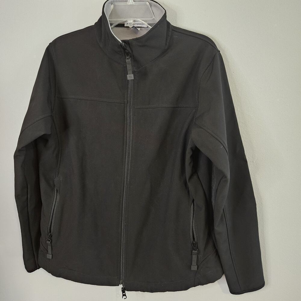 NWT Port Authority Jacket Womens LG Black Gray Fleece Lining Water Repellent
